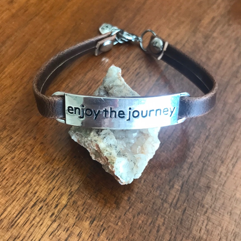 “Enjoy the Journey” leather bracelet
